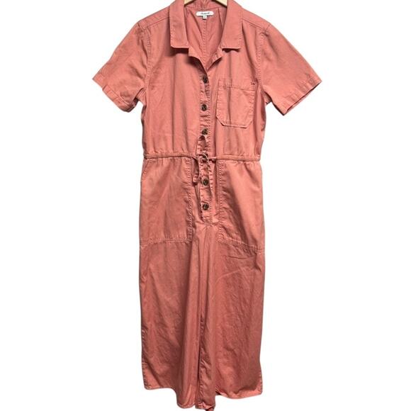 Madewell Wide-Leg Utility Jumpsuit Dried Coral Size 14 - Picture 6 of 10